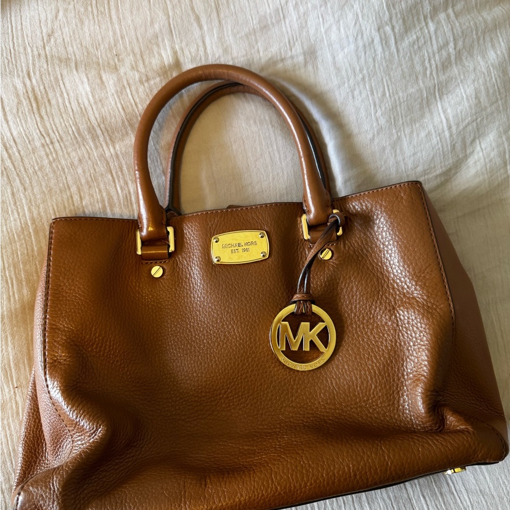 Michael Kors Brown Satchel with Gold Hardware